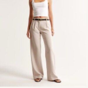 Abercrombie & Fitch Curve Love Sloane Low Rise Tailored Wide Leg Trouser Pant